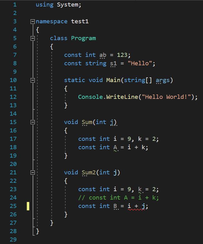 ตัวอย่างโค้ดแสดงวิธีใช้คำสั่ง const